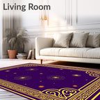 Golden Fireworks Purple Night Rug