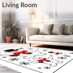 Whimsical Snowman Family Snowflake Play Rug