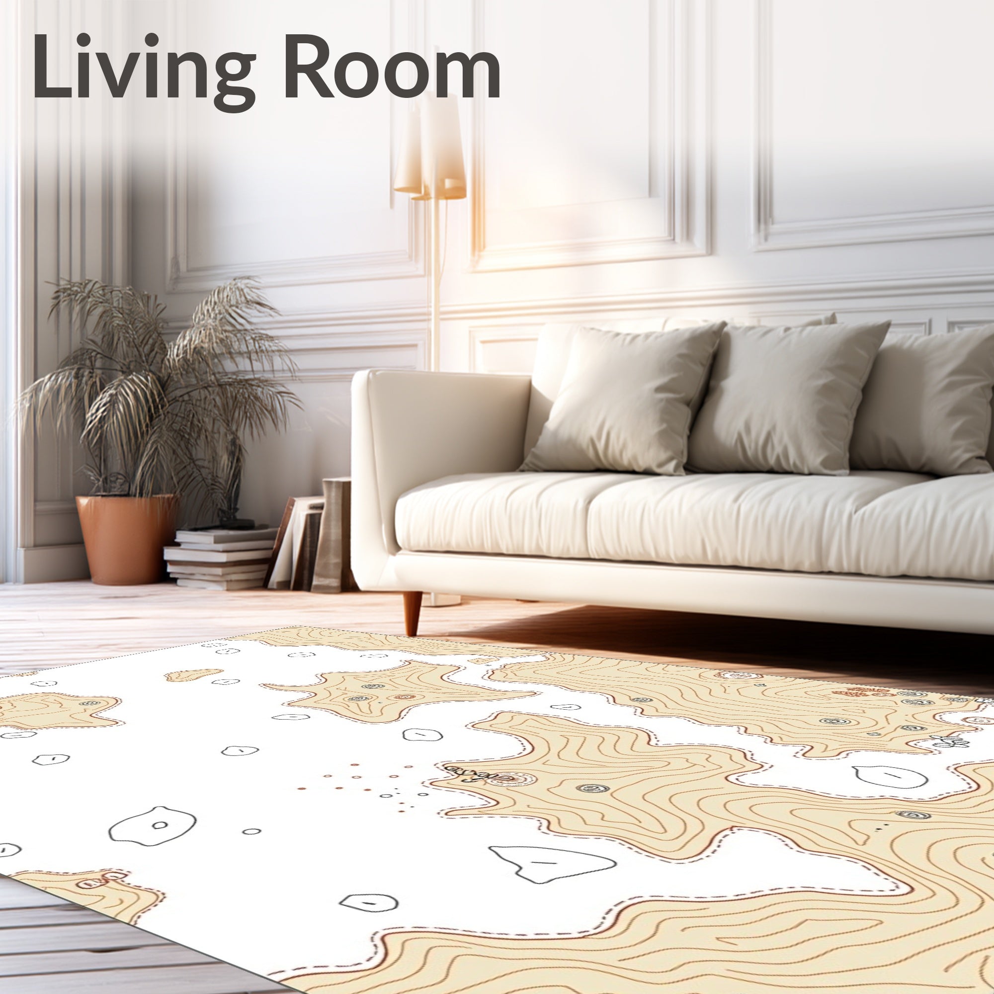 Topographic Map Contour Lines Rug
