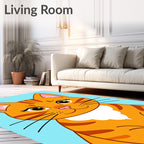 Cute Orange Tabby Cat Face Rug
