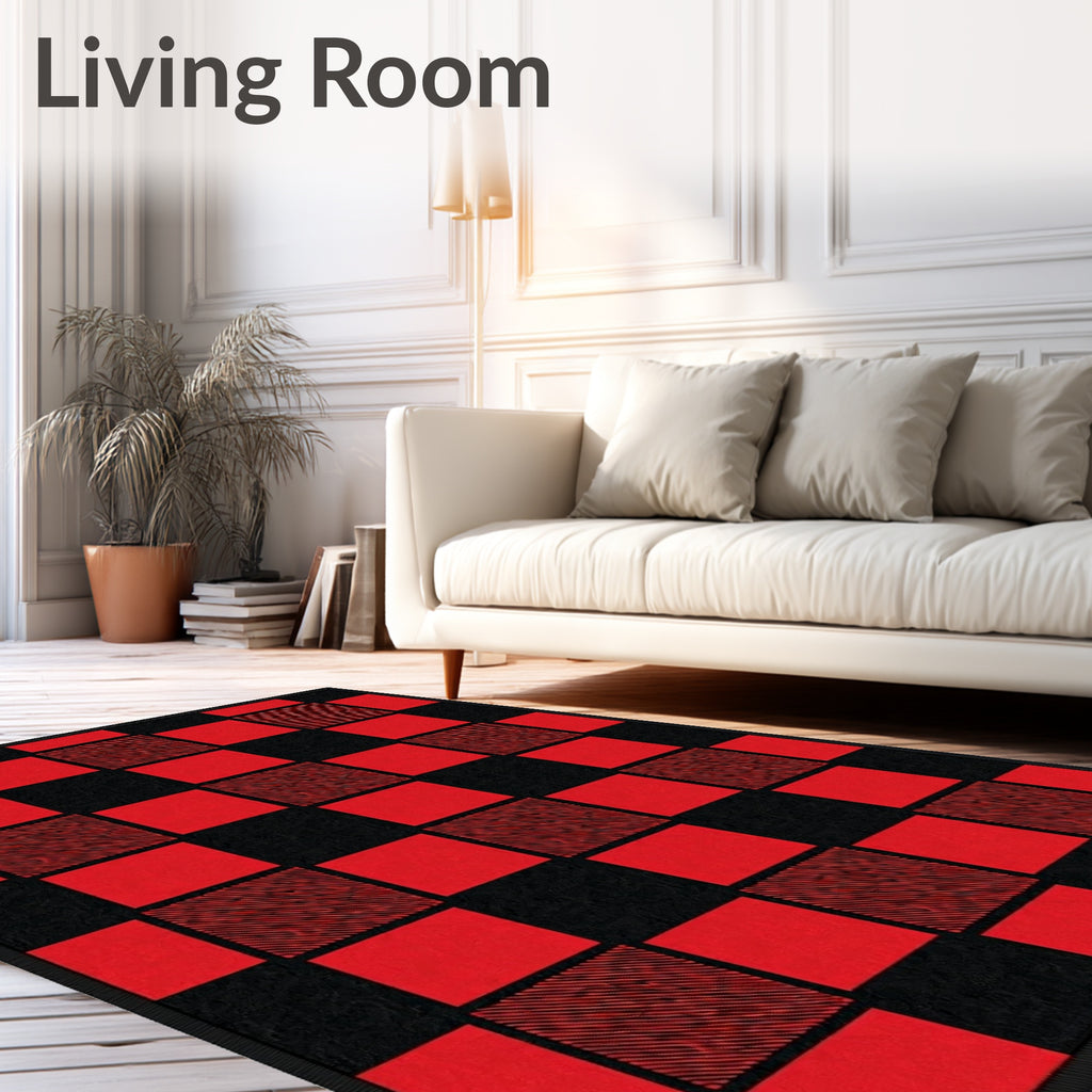 Bold Tartan Plaid Squares Rug