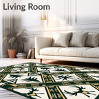 Forest Deer And Trees Geometric Rug