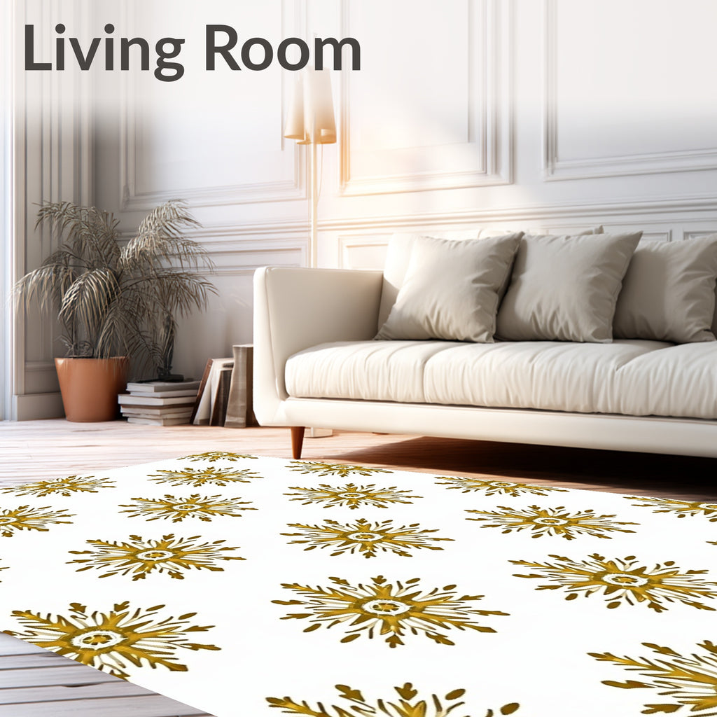 Golden Sunburst Medallion Repeating Rug