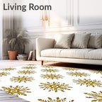 Golden Sunburst Medallion Repeating Rug