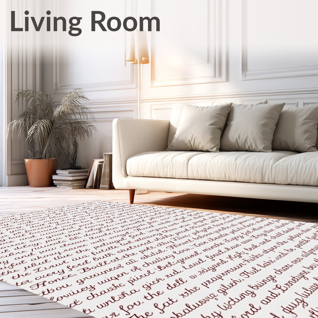 Crimson Script Love Script Calligraphy Rug