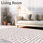 Crimson Script Love Script Calligraphy Rug