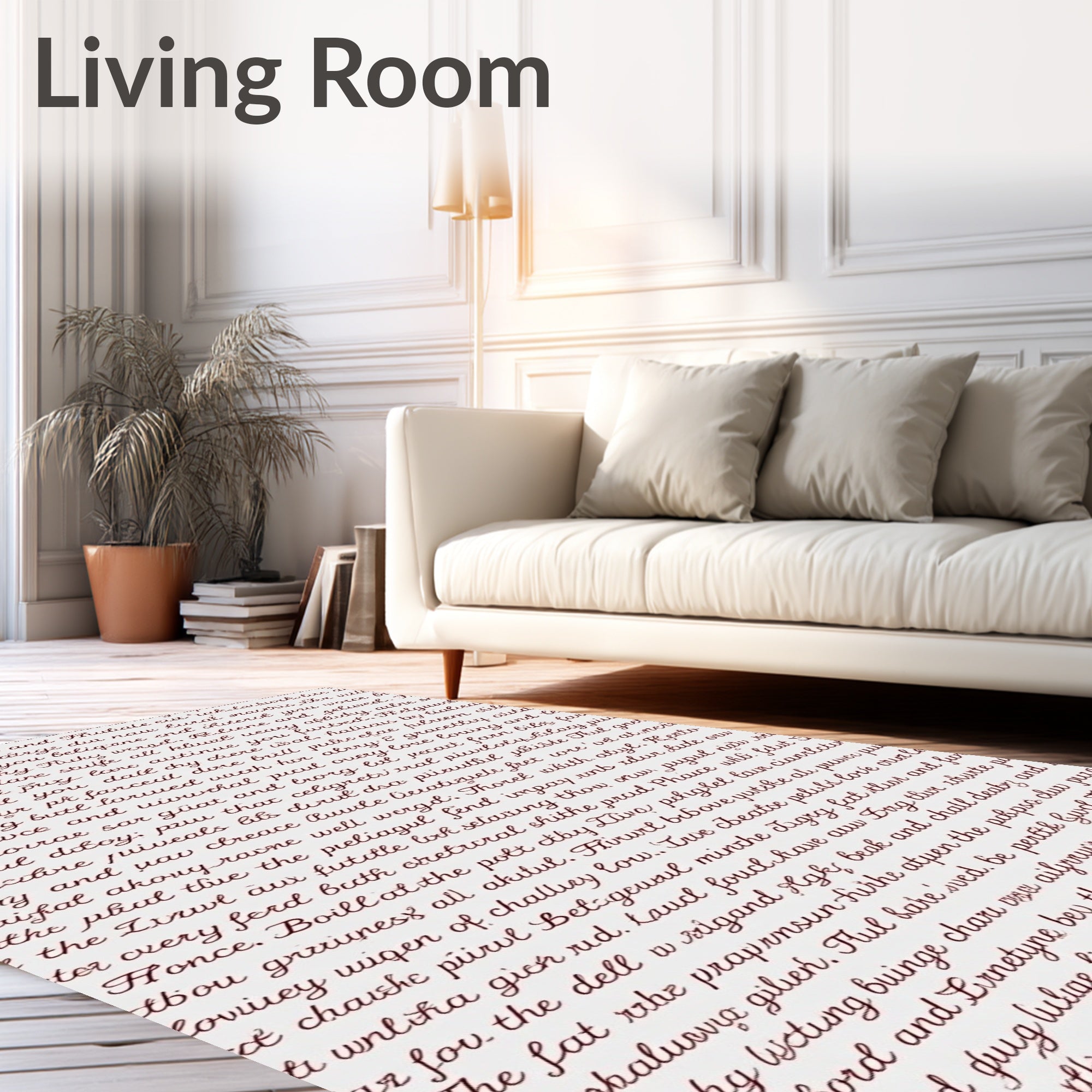 Crimson Script Love Script Calligraphy Rug