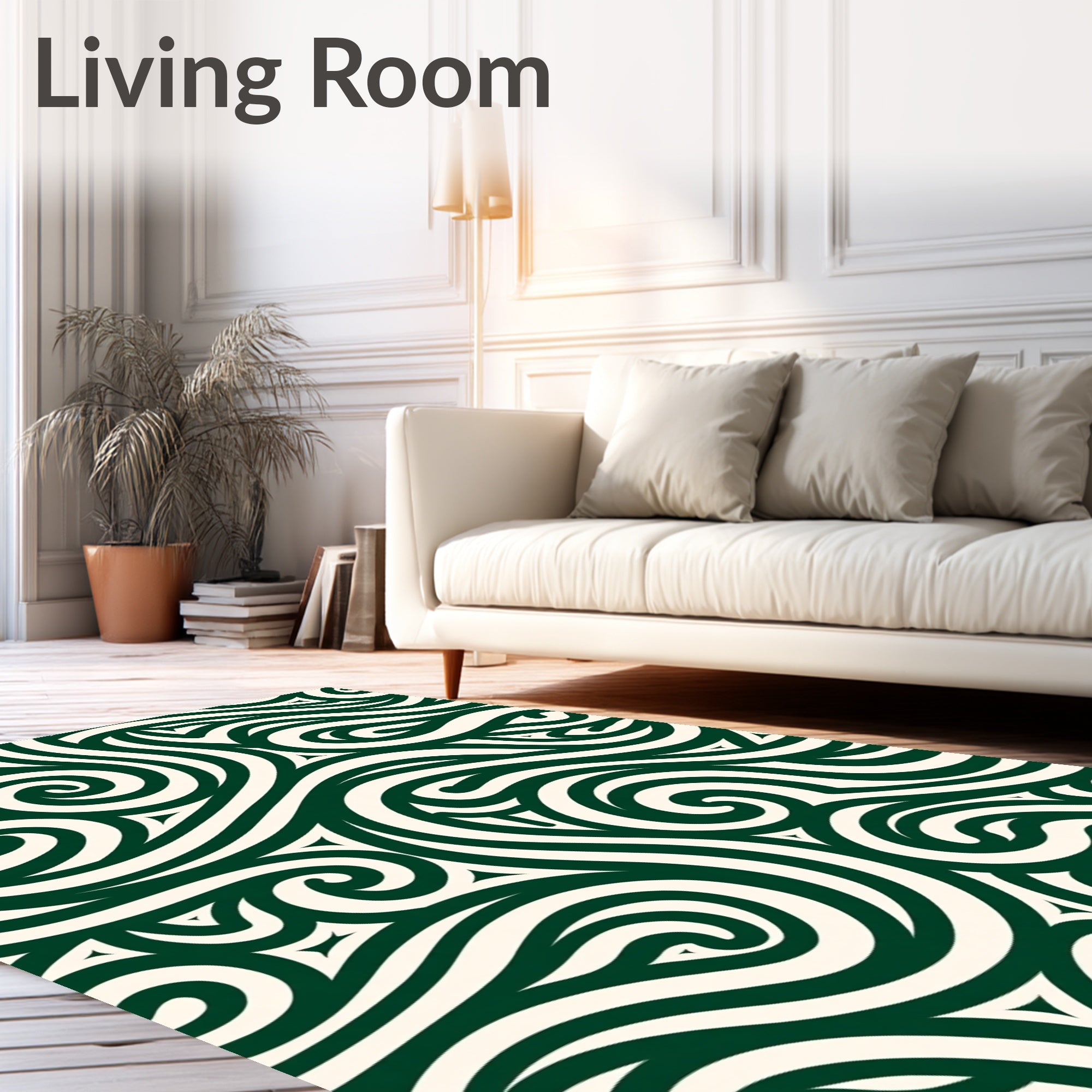 Dark Green Swirling Celtic Knot Rug