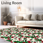 Festive Holly Berry Garland Rug