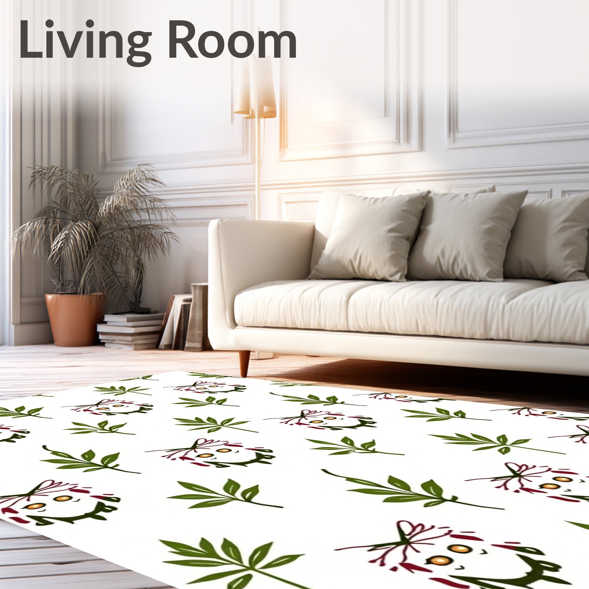 Cute Owl Leafy Branches Rug