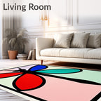 Colorful Stained Glass Dragonfly Rug