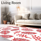 Crimson Feather Berry Scatter Rug