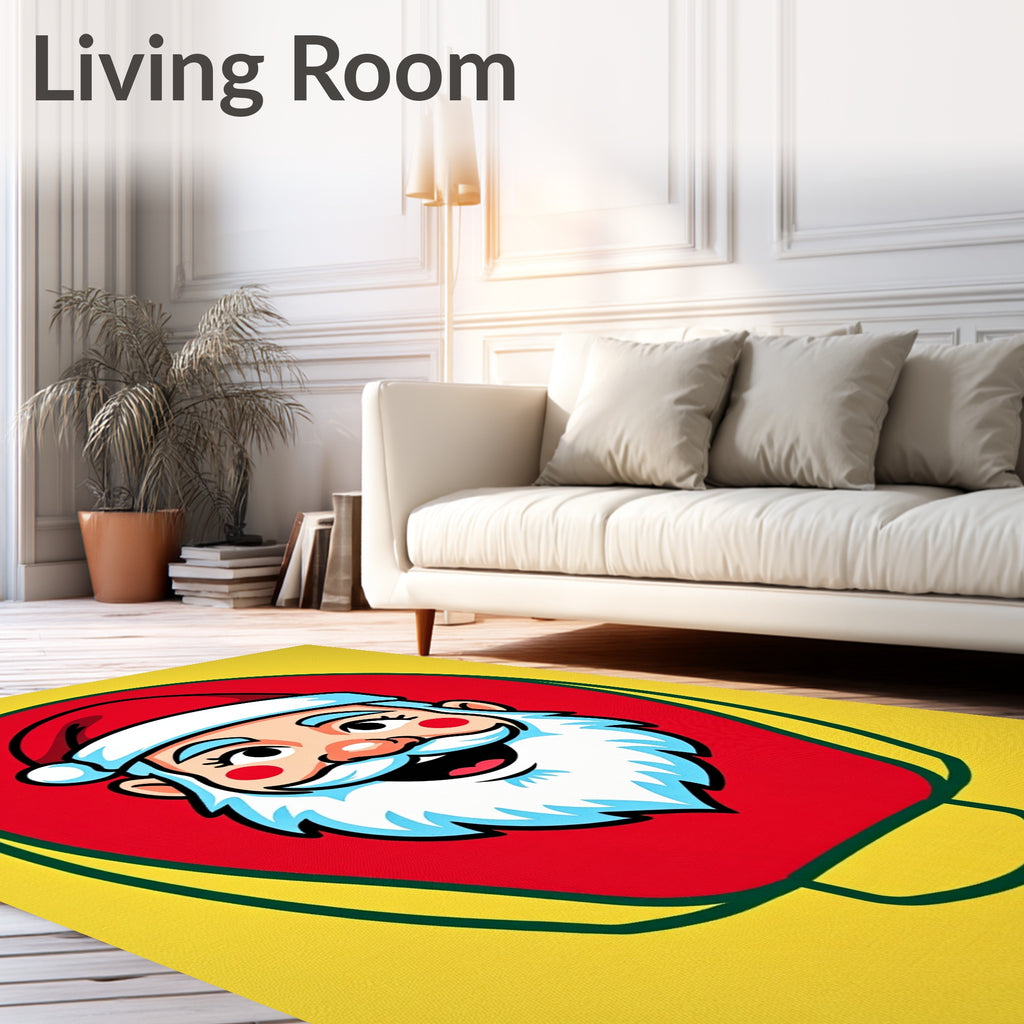 Jolly Santa Face Red Outline Rug