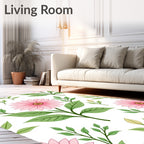 Pink Daisy Blooming Garden Rug