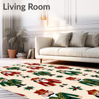 Festive Nutcracker Soldier Emerald Red Rug