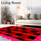 Bold Red Black Buffalo Plaid Rug