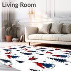 Winter Cardinal Woodland Scene Rug