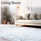 Art Nouveau Pale Blue Swirling Branches Rug