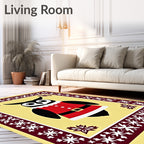 Festive Owl Christmas Border Rug