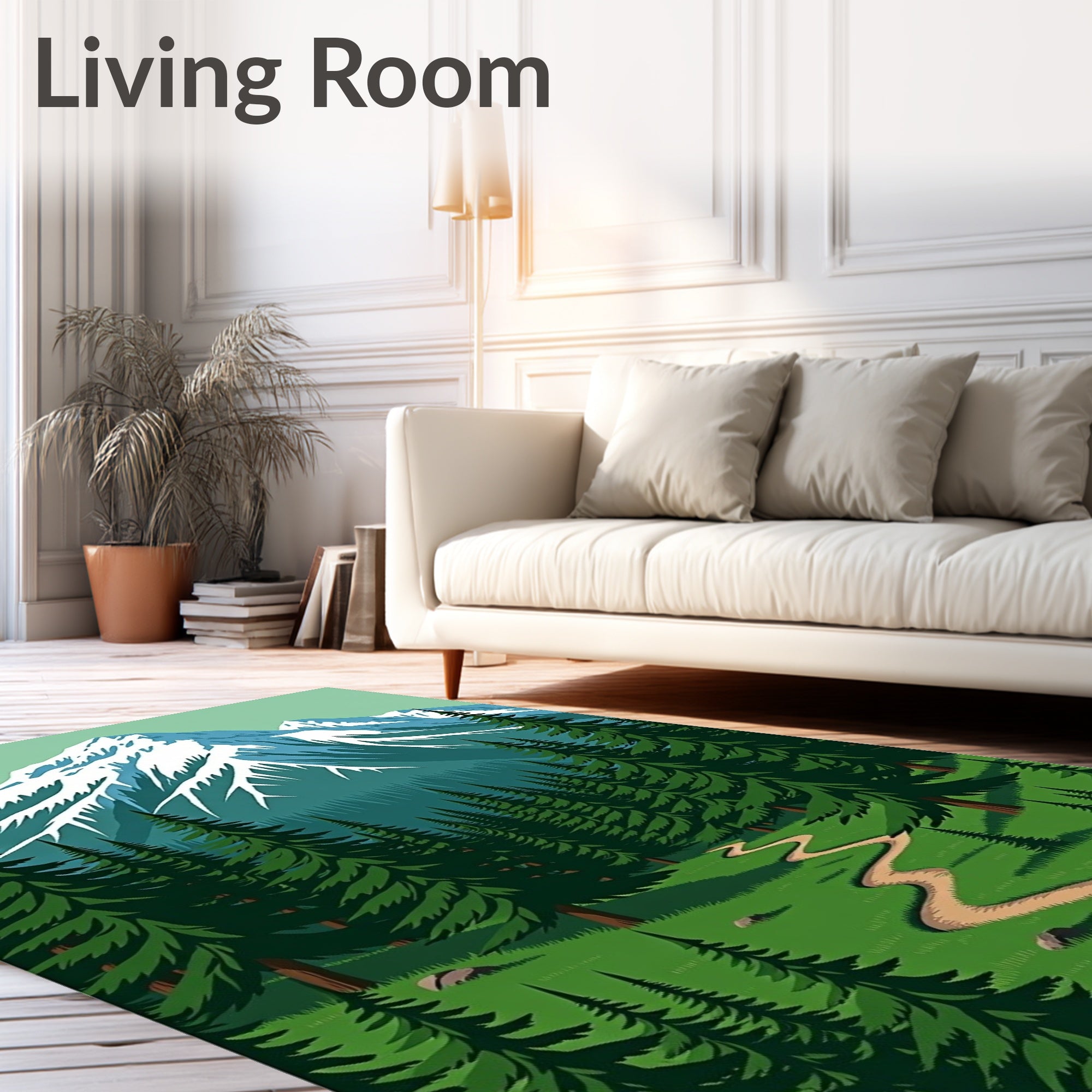 Alpine Peaks Forest Path Rug