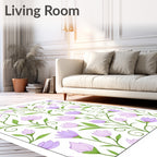 Pastel Lavender Floral Vine Accents Rug