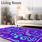 Vibrant Purple Treble Clef Flow Rug
