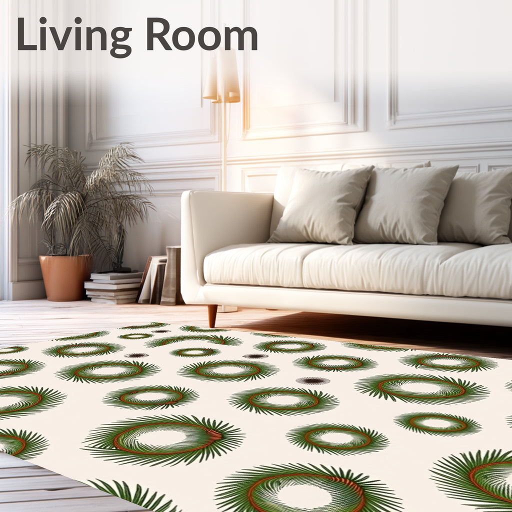 Green Pine Needle Wreath Collection Rug