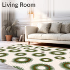 Green Pine Needle Wreath Collection Rug
