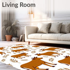 Brown Cow Foliage Repeat Rug