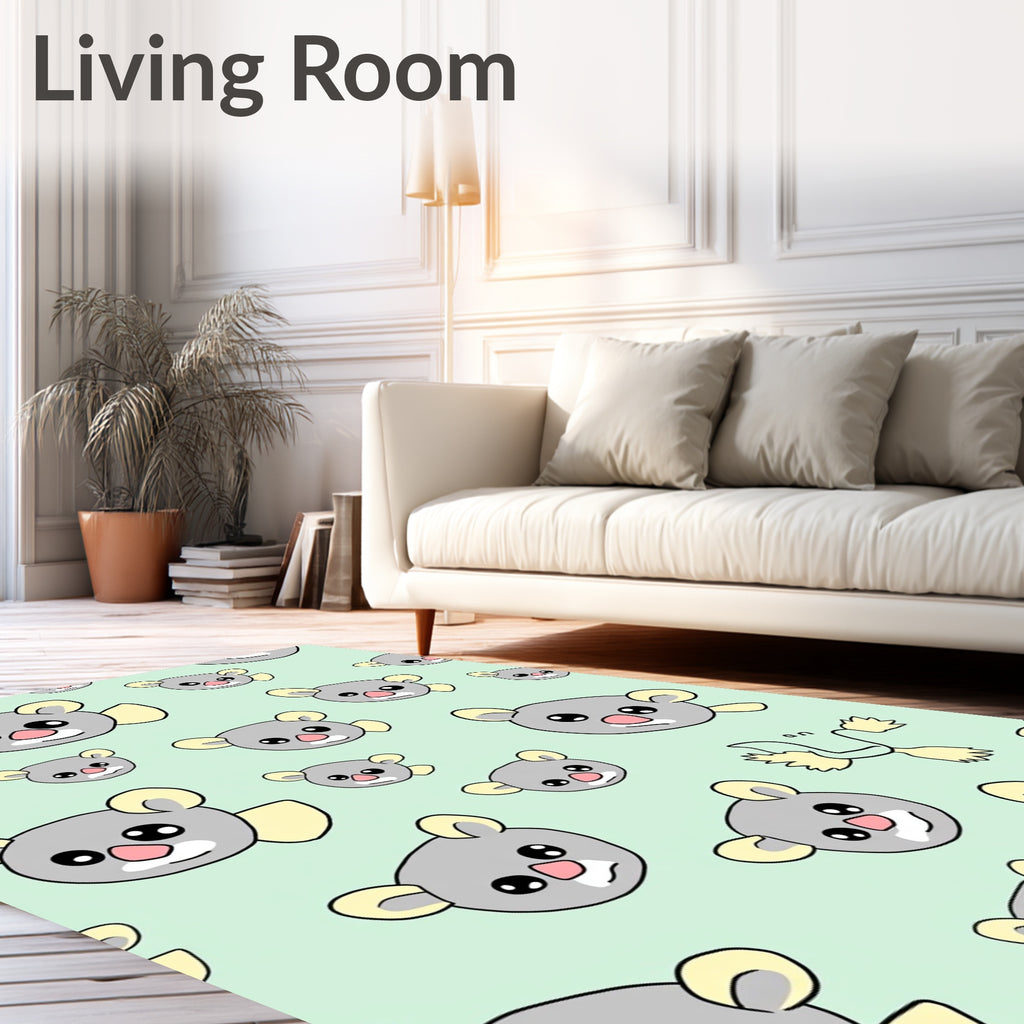 Whimsical Gray Koala Fauna Friends Rug
