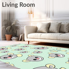 Whimsical Gray Koala Fauna Friends Rug