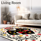 Retro Santa Claus Red Star Rug
