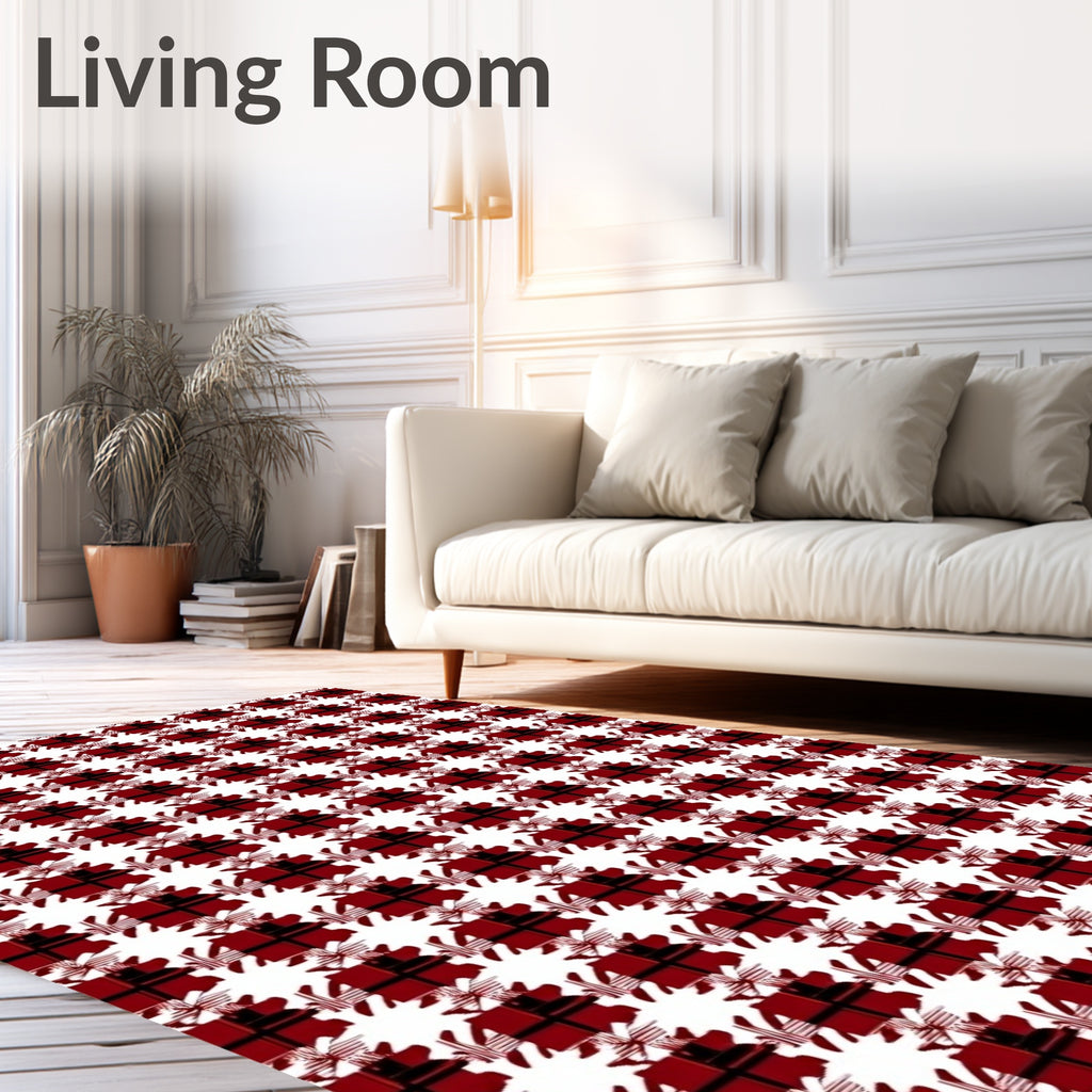 Classic Red Houndstooth Rug