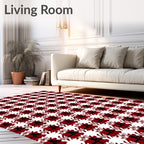 Classic Red Houndstooth Rug