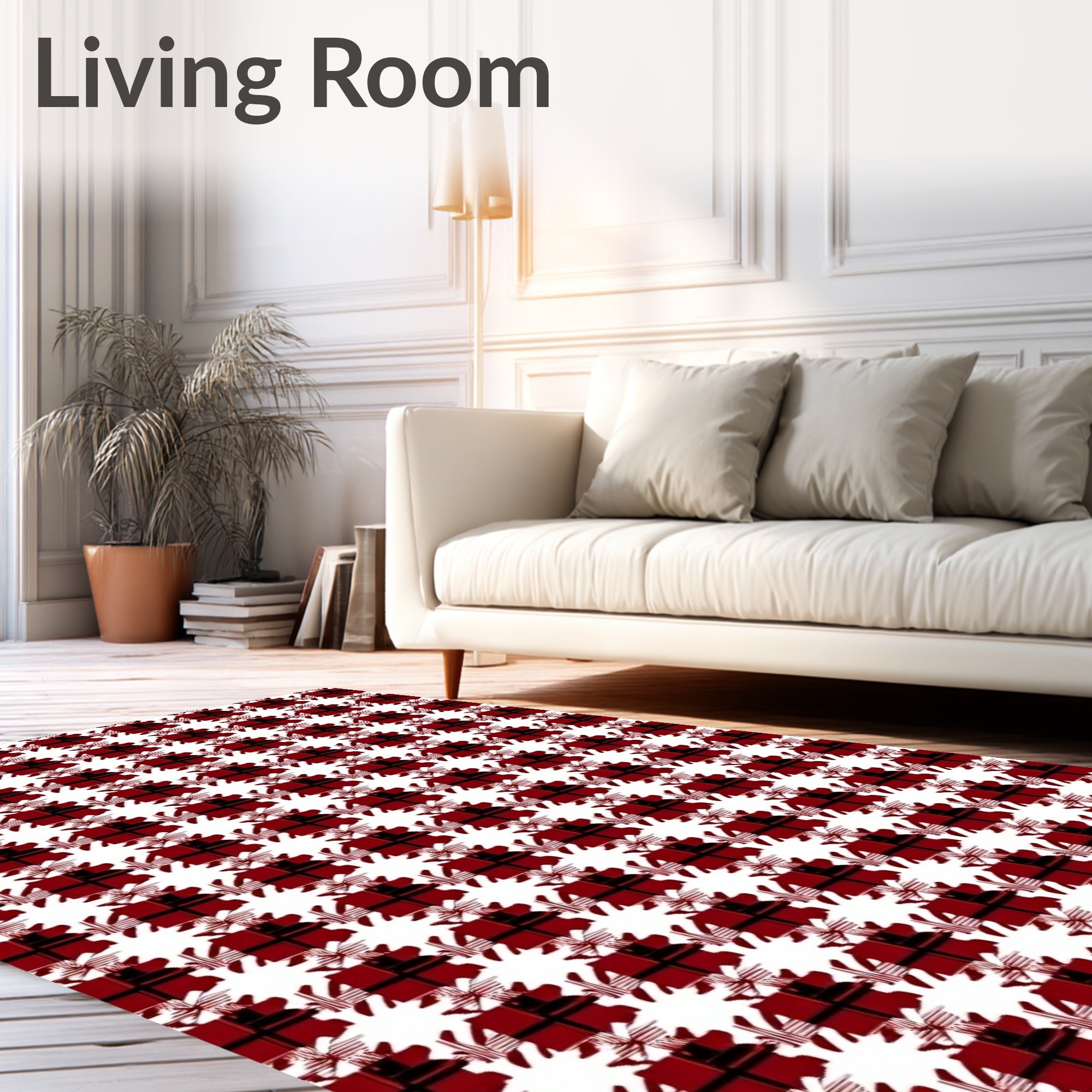 Classic Red Houndstooth Rug