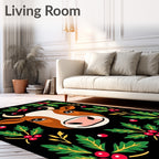 Festive Cow Holly Berry Garland Rug