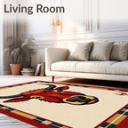 Red Bull Rustic Tartan Border Rug