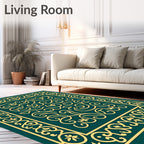 Golden Vine Scrollwork Medallion Rug