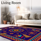 Mystical Crimson and Teal Brooms Rug