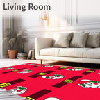 Festive Red Santa Belt Stripe Rug