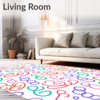 Whimsical Scribble Swirl Multi-Color Rug