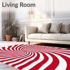Crimson White Swirl Radiation Rug