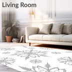 Winter Snowflake Silver Lace Rug