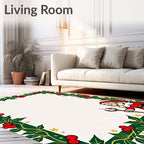 Christmas Holly Elf Border Rug
