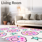 Pink Donut and Star Celebration Rug