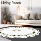 Emerald Green Leaf Medallion Radiance Rug