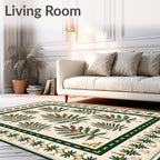 Gilded Evergreen Berry Tree Collage Rug