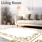 Antique Gold Art Nouveau Frame Rug