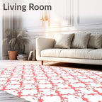 Coral Lattice Crest Rug
