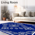 Bold Indigo Starburst Symmetry Rug